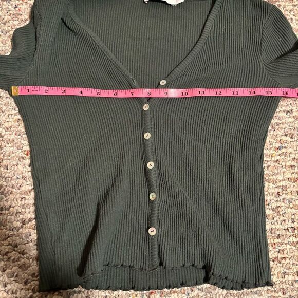 NA-KD Babylock Rib Cardigan in Green- Size XS - Picture 11 of 12